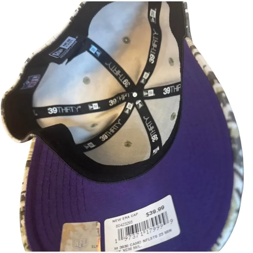 Minnesota Vikings New Era 39THIRTY Camo Hat M/L NFL Stretch Fit NWT